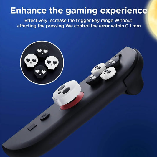 Skull & Heart Thumb Grip Caps + D-Pad Cover Set for Nintendo Switch 2