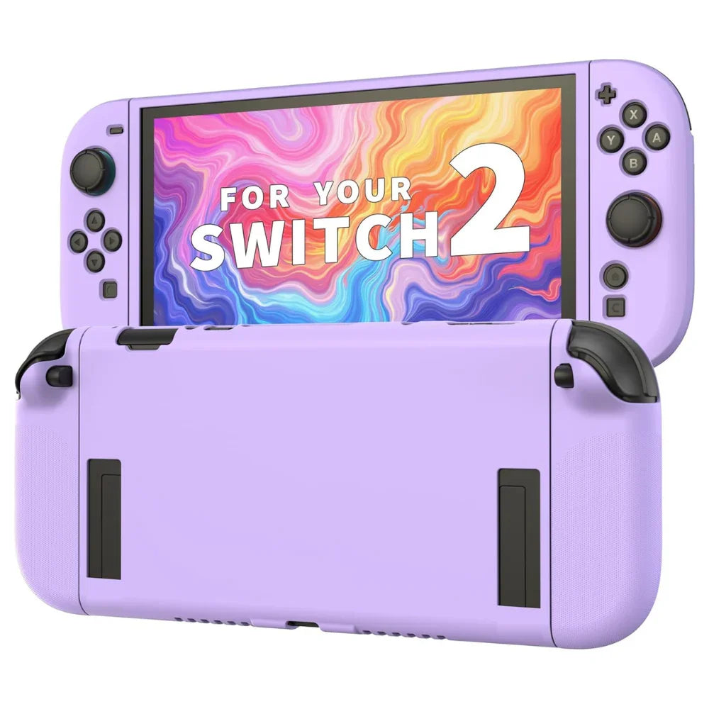 Purple Silicone Protective Cover for Nintendo Switch 2 – Shockproof & Anti-Slip Case